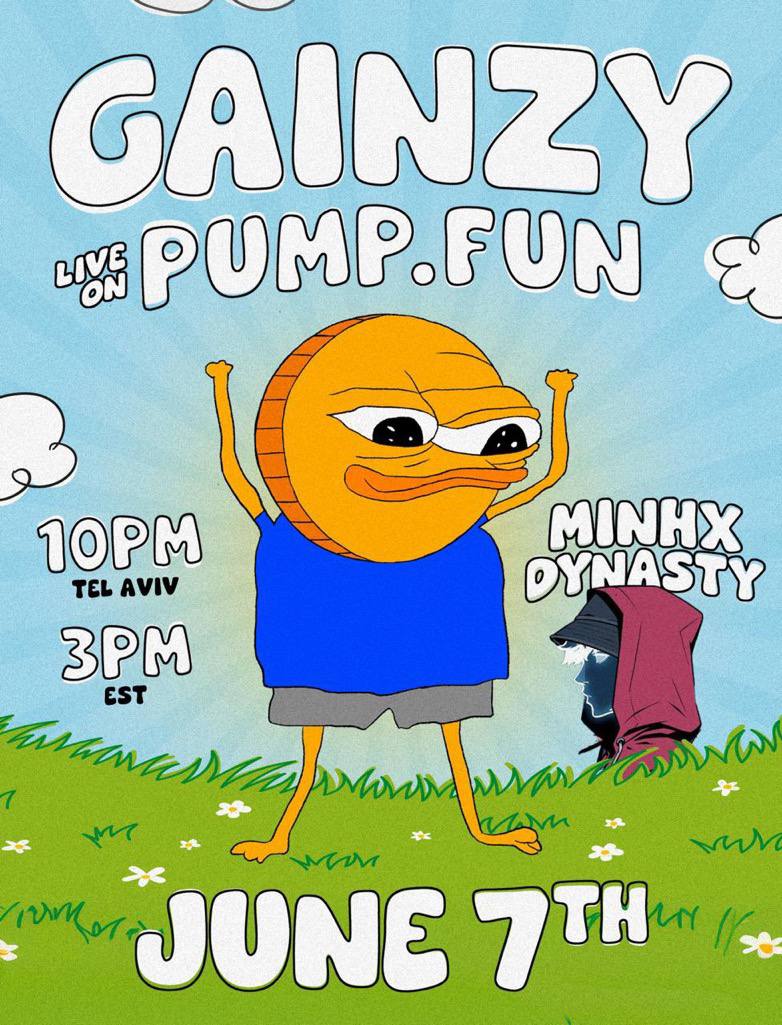 Gainzy Pump.fun Stream with Minhx Dynasty - June 7th