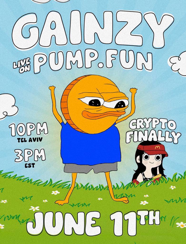 Gainzy Pump.fun Stream with Crypto Finally - June 11th