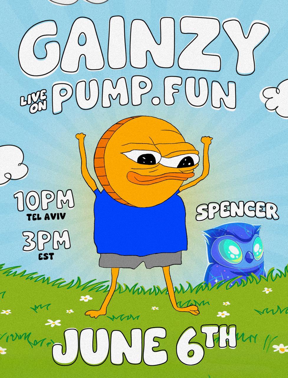 Gainzy Pump.fun Stream with Spencer - June 6th